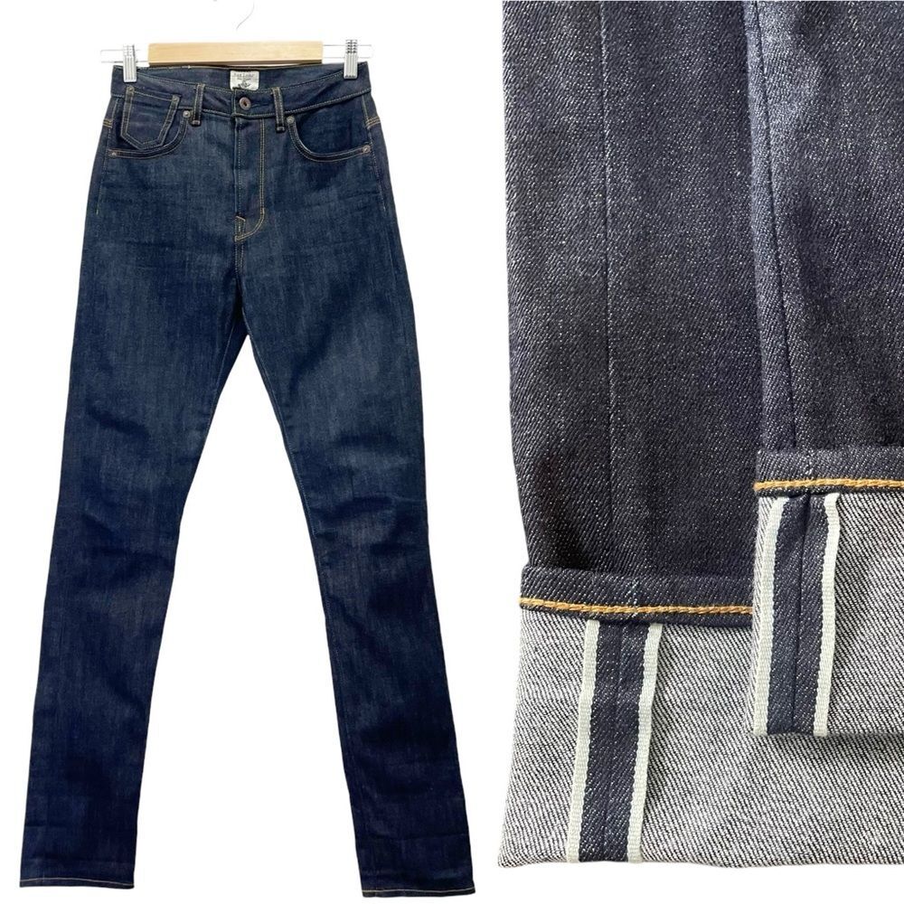 Railcar Fine Goods Selvedge Cotton Denim Skinny Jeans Dark Raw Denim Size 25 | 0